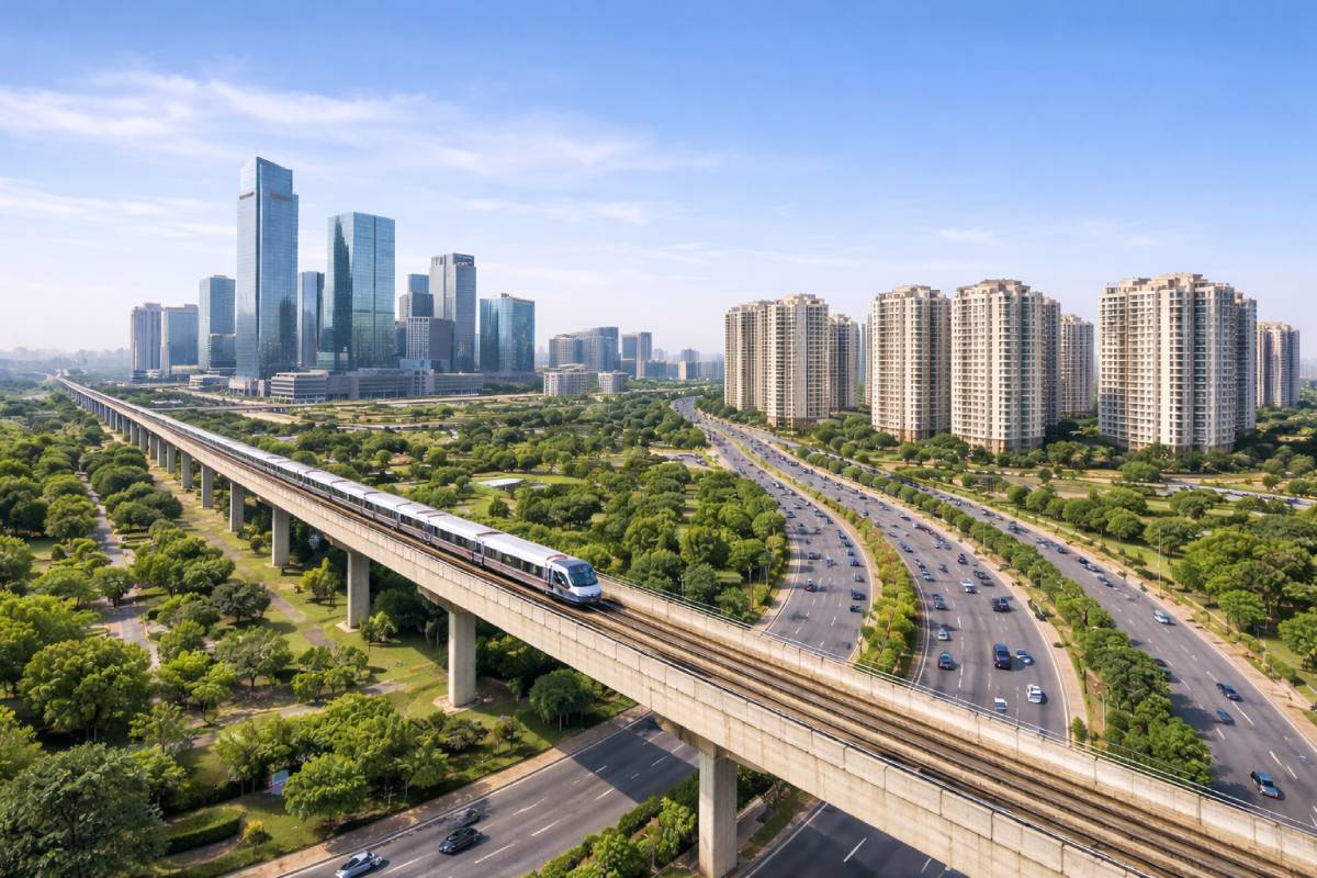 Gurgaon infrastructure real estate growth driven by metro, expressways, and rail projects