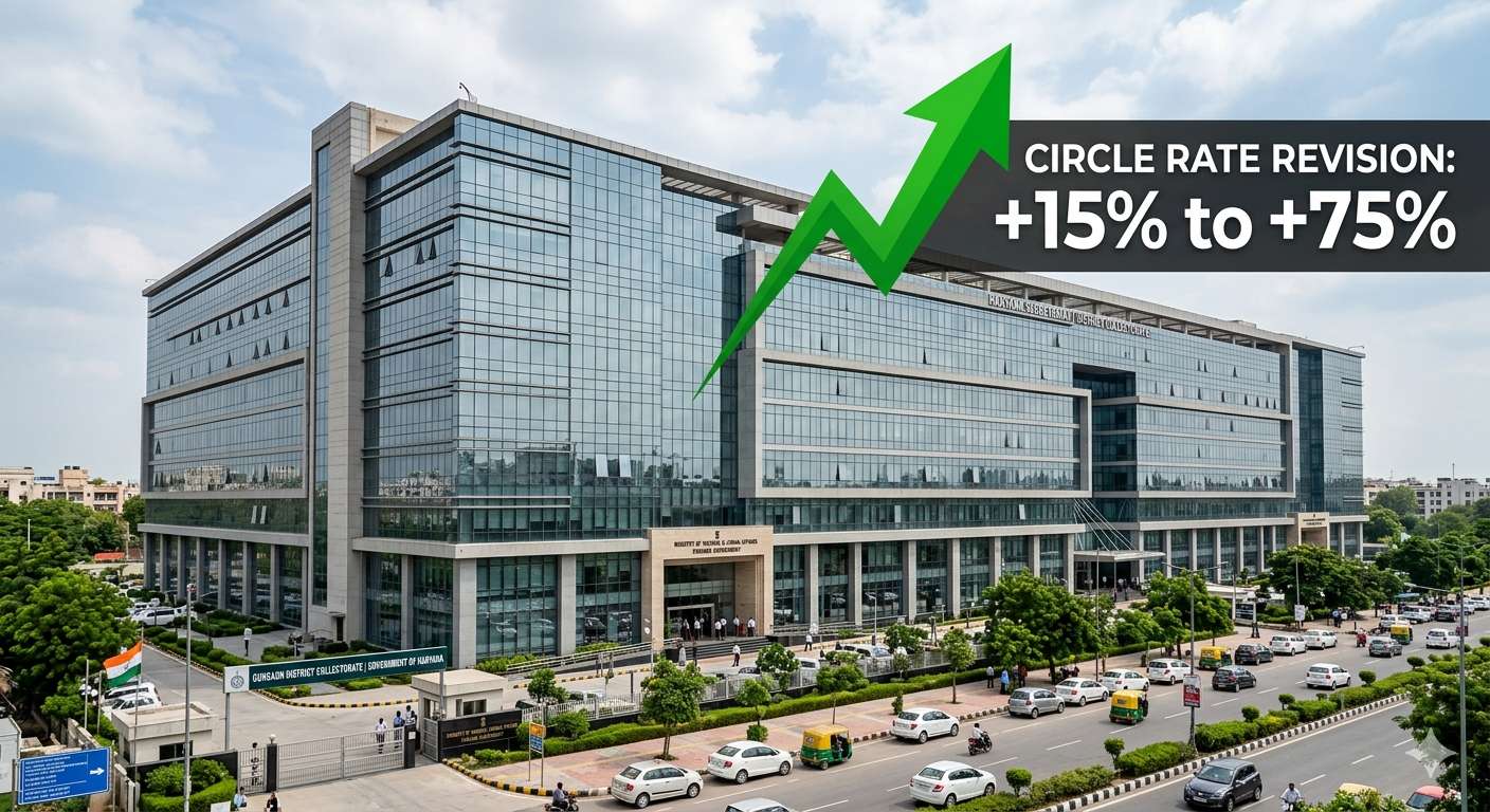 circle rates in Gurugram increased by 15% to 75%