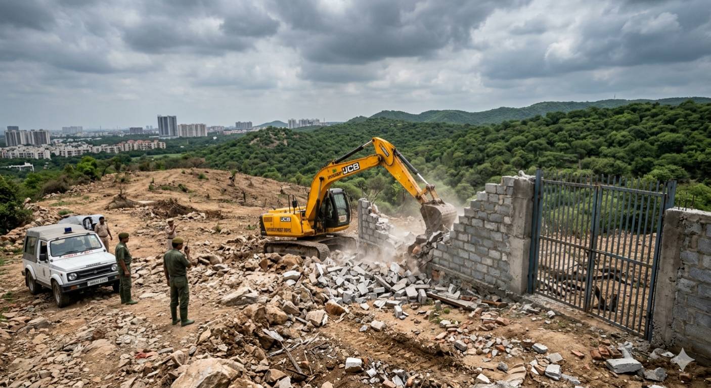 New walls, gates and farmhouses come up again in protected Aravalis
