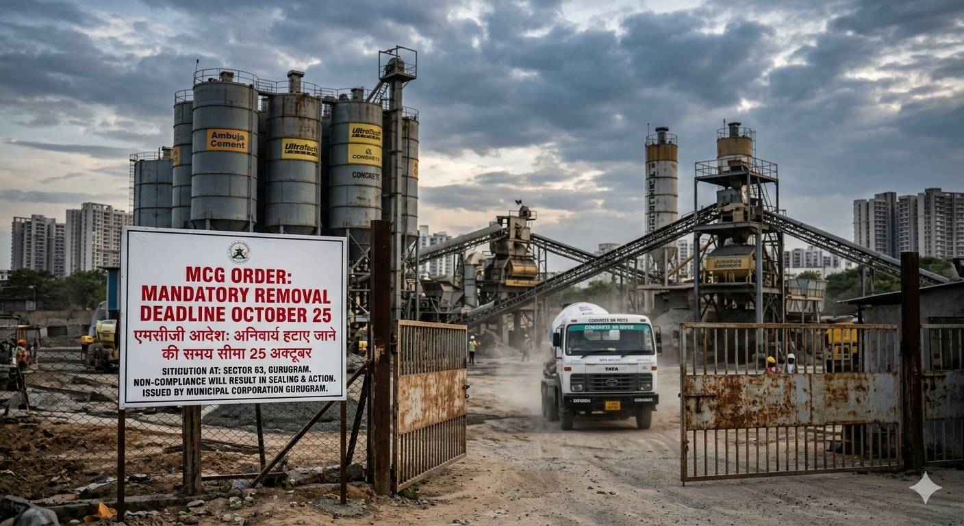 Gurugram civic body sets October 25 deadline to remove all 31 ready-mix concrete plants