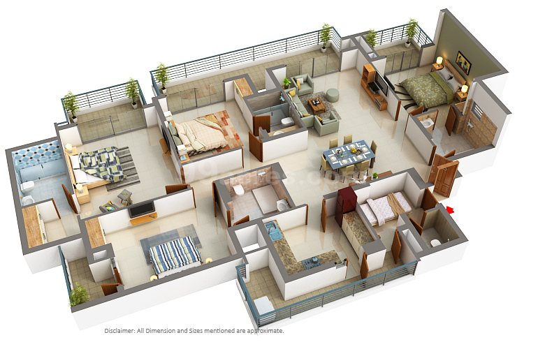 4 BHK (Area: 1657 Sq. Ft) – Godrej Meridien 