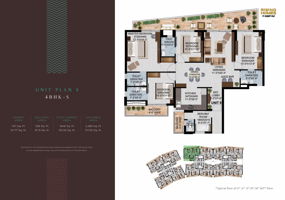 Unit Plan 8 - 4BHK-S – Altura at DXP 92