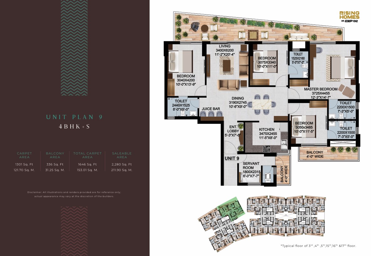 Unit Plan 9 - 4BHK-S – Altura at DXP 92