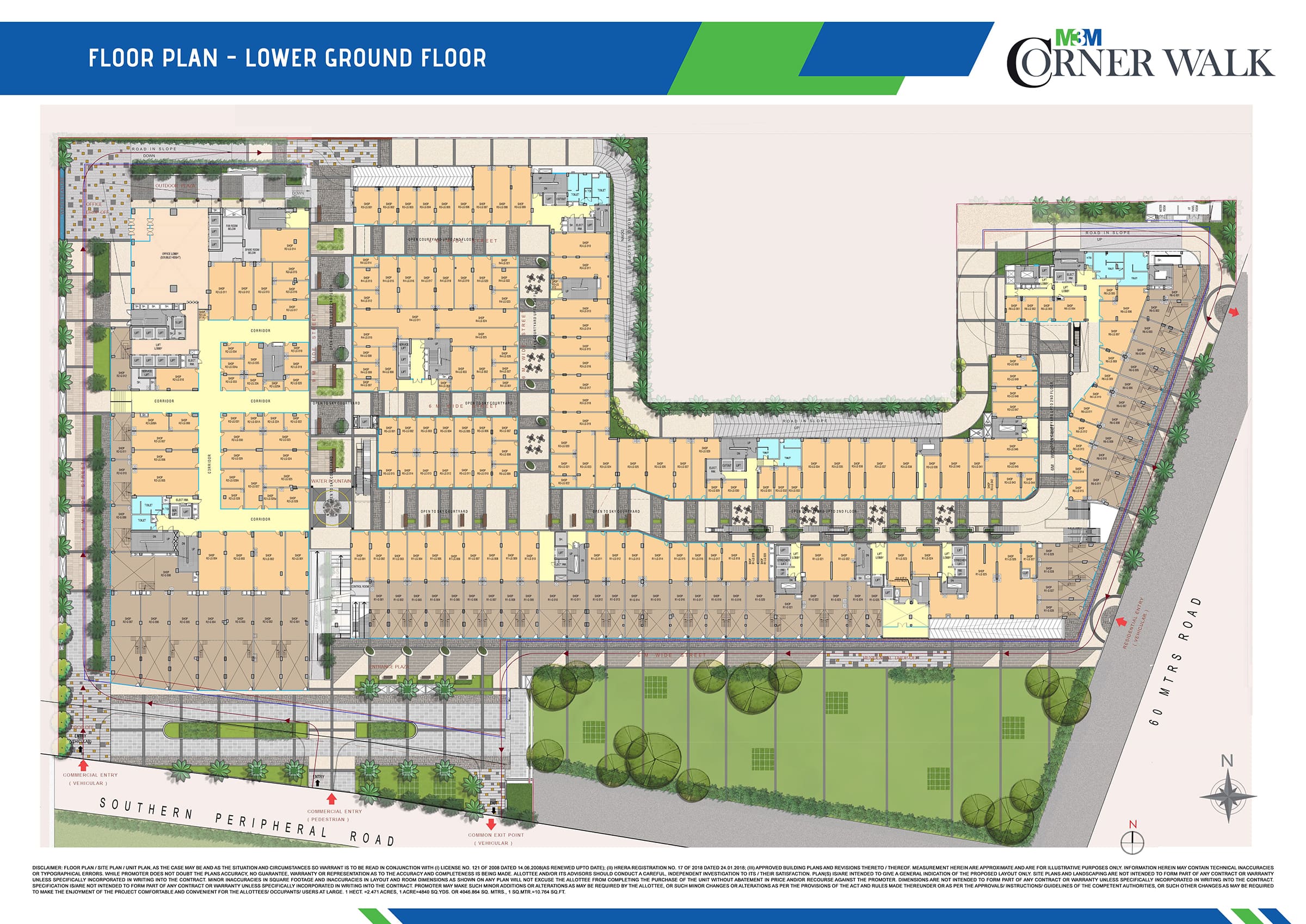 Lower Ground Floor (145 - 2000 SQFT) – M3M Corner Walk