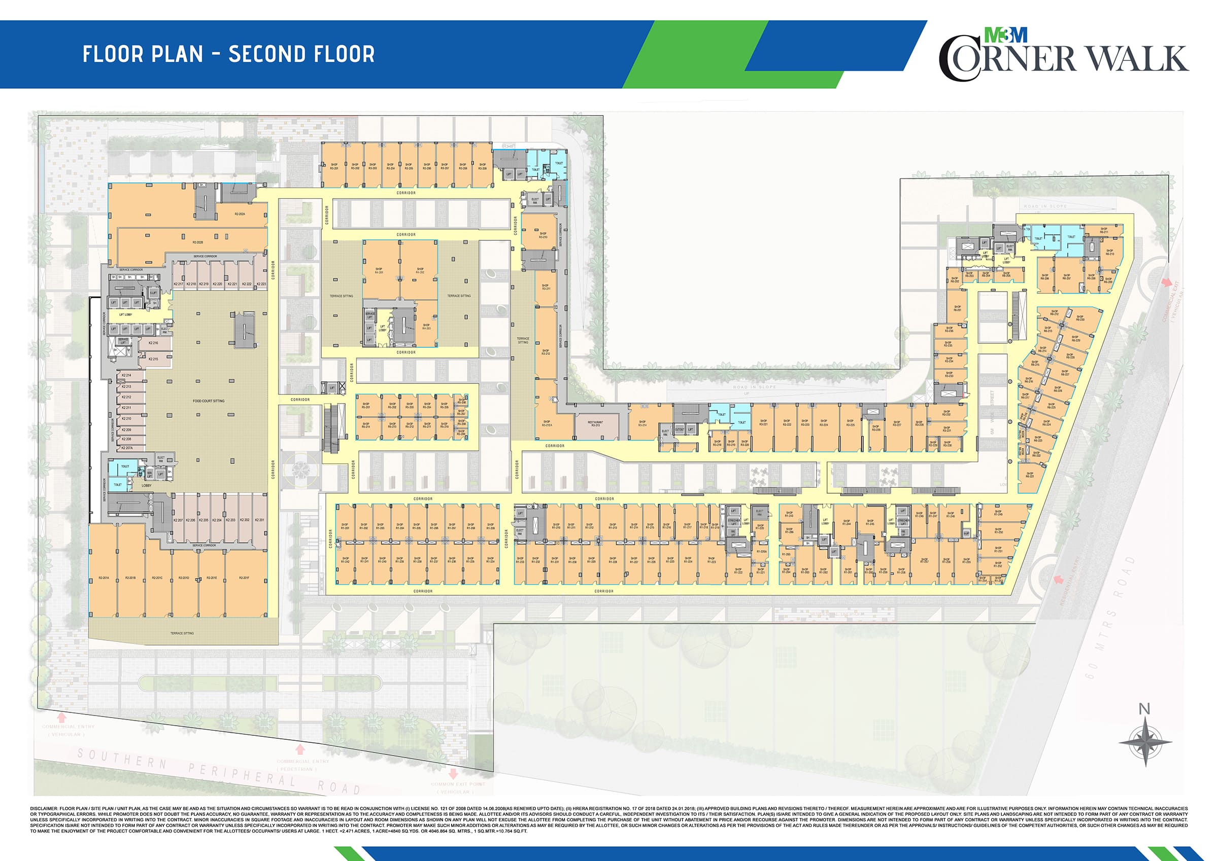 2nd Floor (800 - 2000 SQFT) – M3M Corner Walk