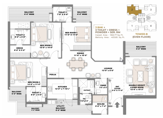 3BHK A – Ambrosia