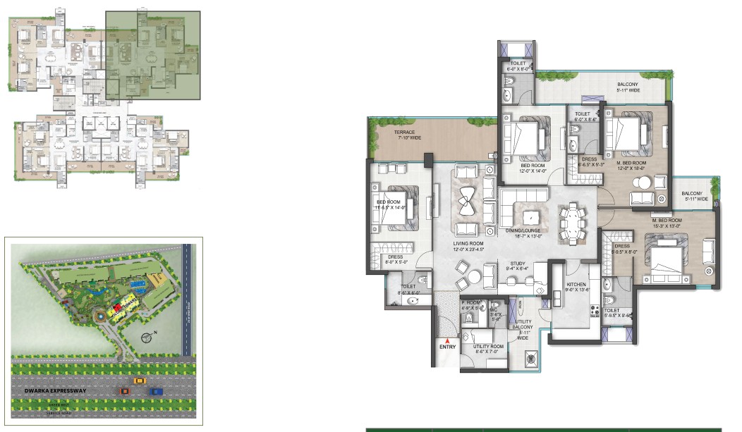 4BHK + STUDY + S (3485 SQ.FT.) – M3M St Andrews at SCDA