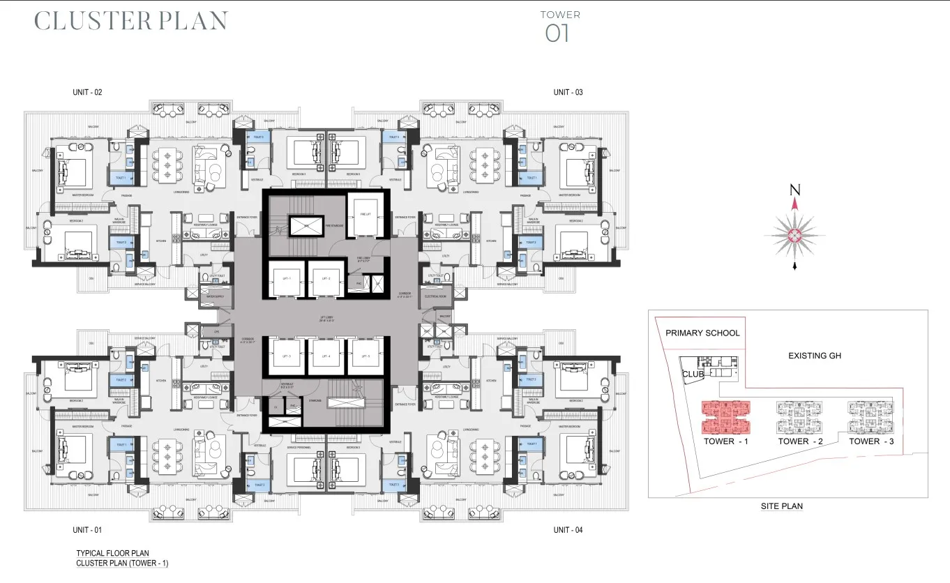 Tower 1 Cluster Plan – BPTP Downtown 66 Gurgaon