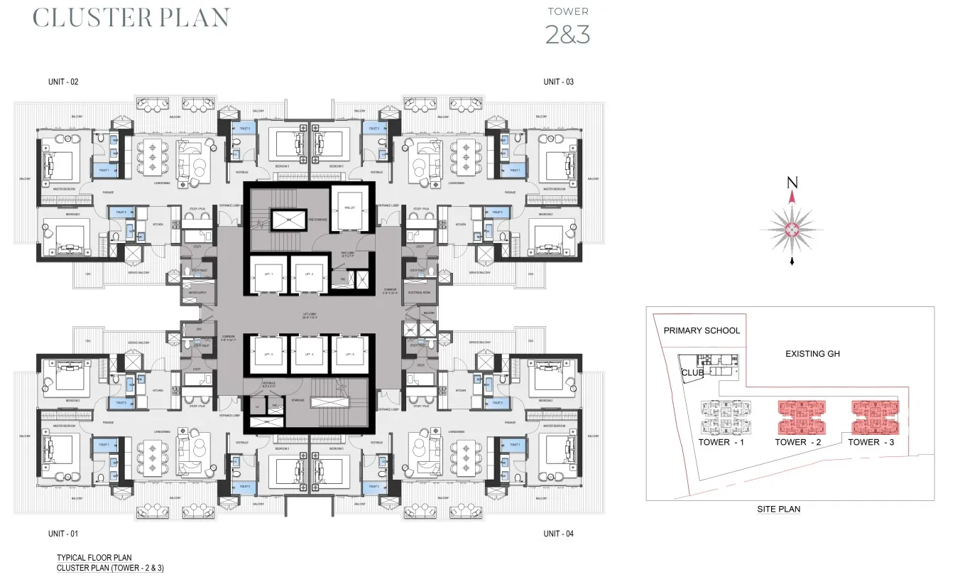 Tower 2&3 Cluster Plan – BPTP Downtown 66 Gurgaon
