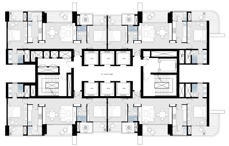 2 BHK  — 1,650 Sq.Ft. – BPTP  Amstoria Verti Greens