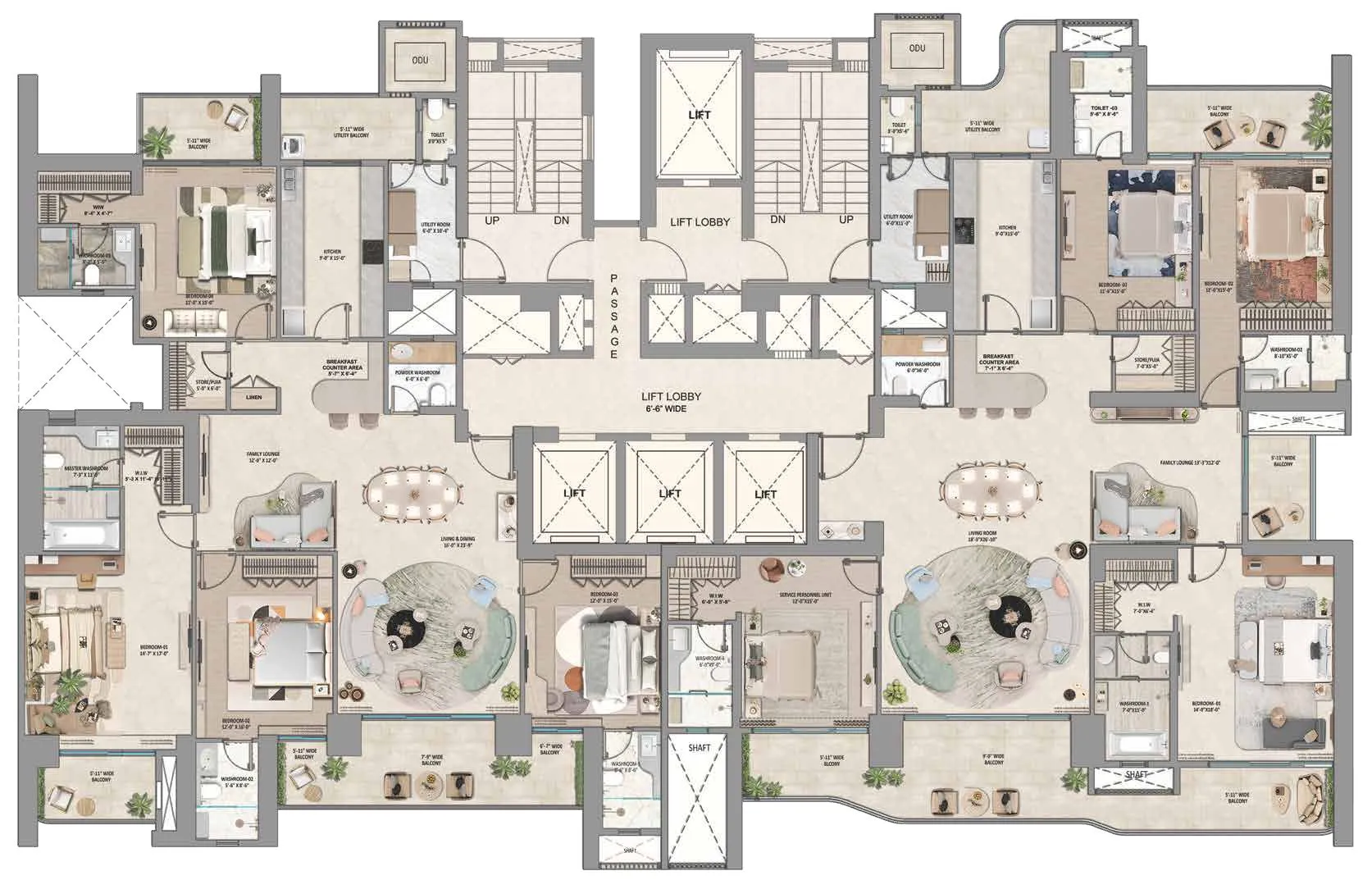 Core Plan 4 BHK – The Westin Residences