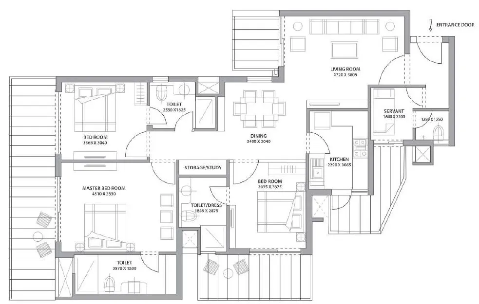 3 BHK (Area: 2150 Sq. Ft) – Bestech Altura