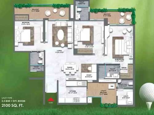 3.5 BHK – M3M Golf Hills